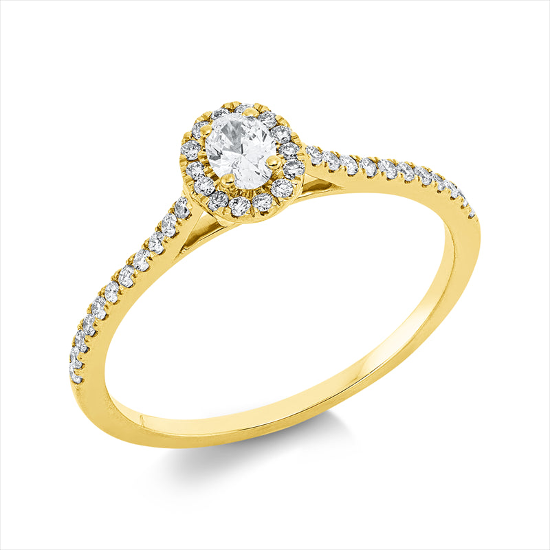 Ring    aus 750/-18 Karat Gelbgold mit 37 Diamanten 0