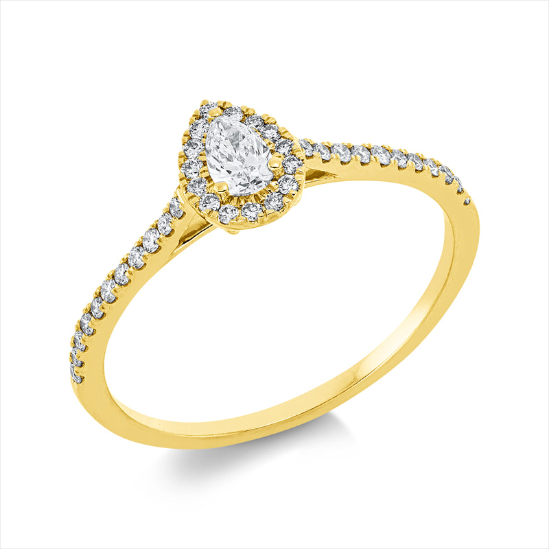 Ring    aus 750/-18 Karat Gelbgold mit 38 Diamanten 0