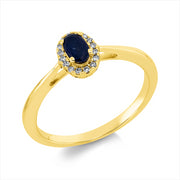 Ring mit Saphir  aus 750/-18 Karat Gelbgold mit 16 Diamanten 0
