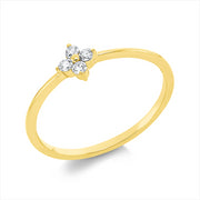 Ring    aus 750/-18 Karat Gelbgold mit 4 Diamanten 0