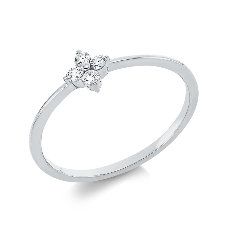 Ring    aus 750/-18 Karat Weißgold mit 4 Diamanten 0