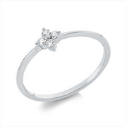 Ring    aus 750/-18 Karat Weißgold mit 4 Diamanten 0