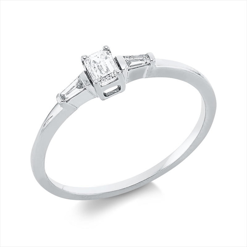 Ring    aus 750/-18 Karat Weißgold mit 3 Diamanten 0