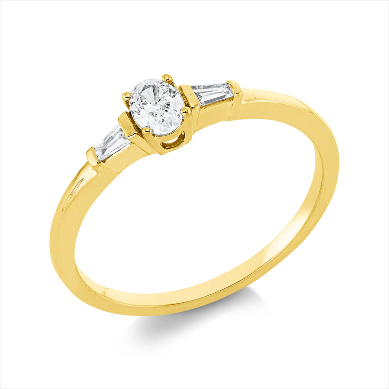 Ring    aus 750/-18 Karat Gelbgold mit 3 Diamanten 0