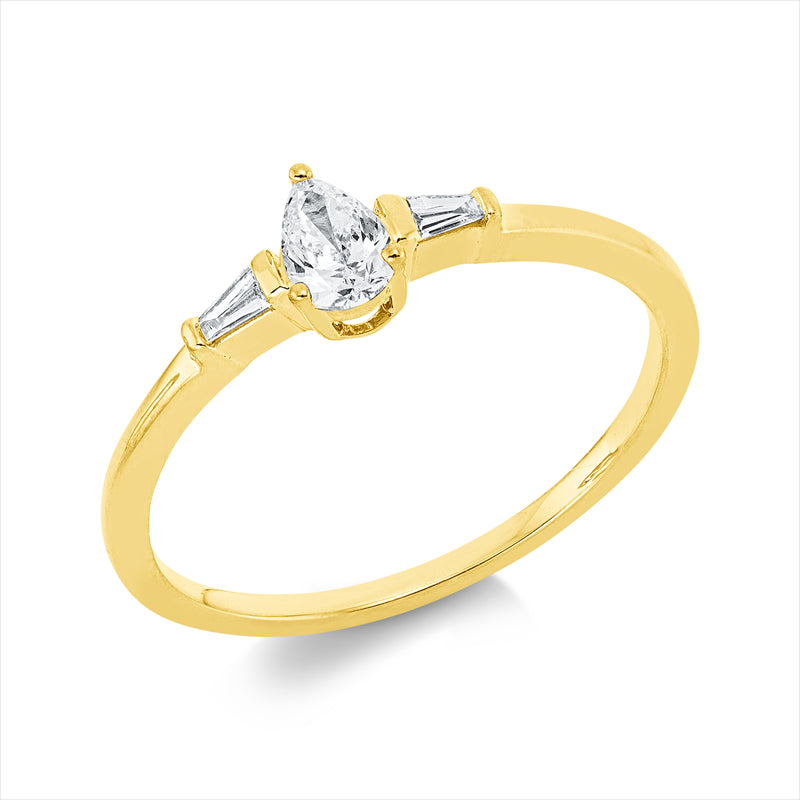 Ring    aus 750/-18 Karat Gelbgold mit 3 Diamanten 0