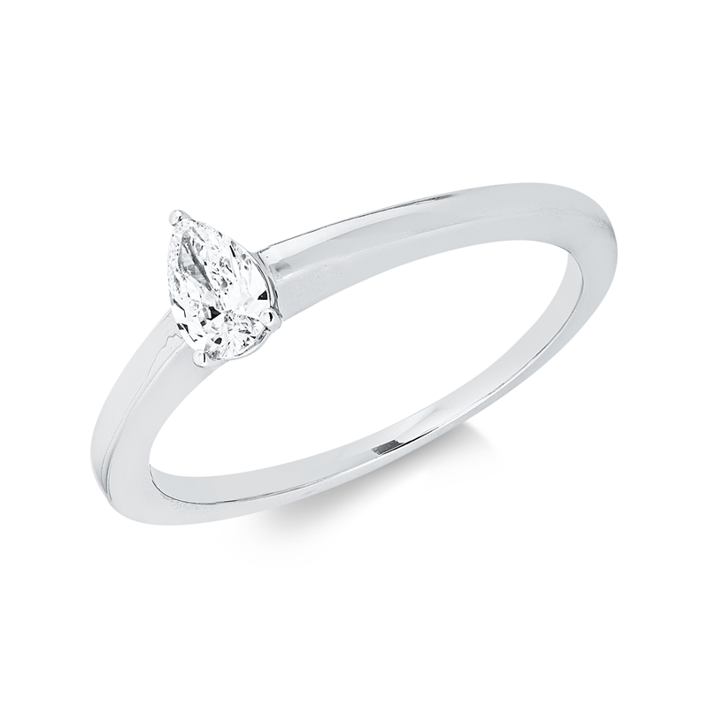 Ring    aus 750/-18 Karat Weißgold mit 1 Diamant 0