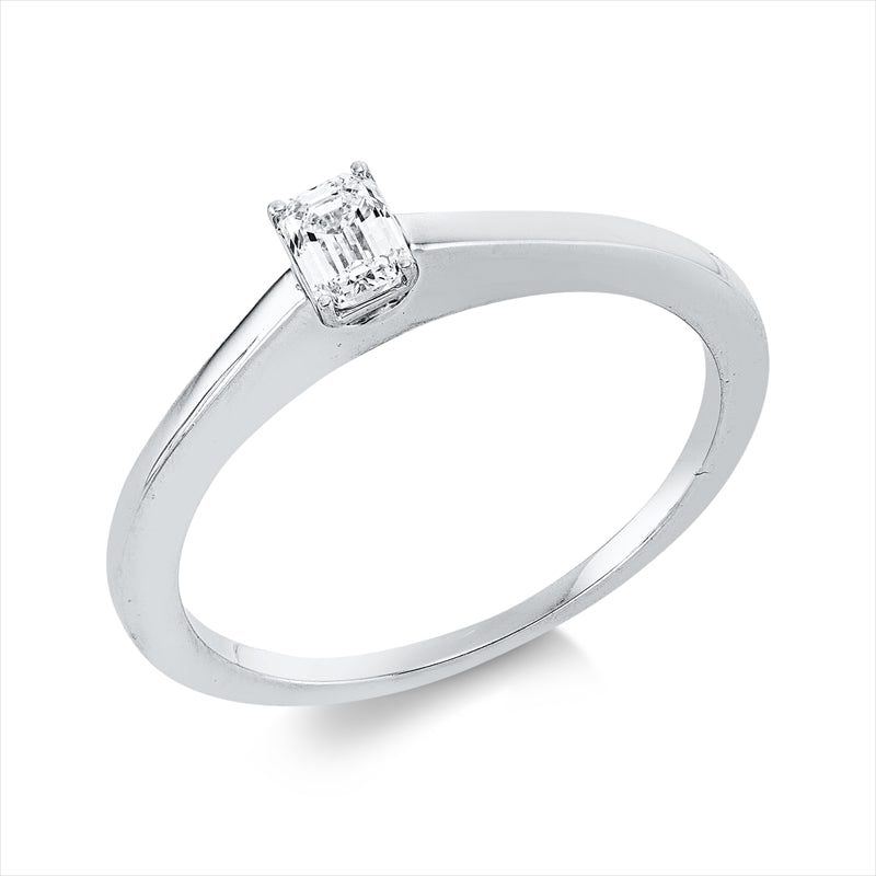 Ring    aus 750/-18 Karat Weißgold mit 1 Diamant 0