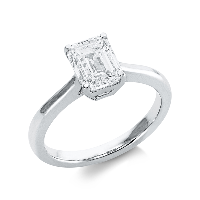 Ring    aus 750/-18 Karat Weißgold mit 1 Diamant 2 ct