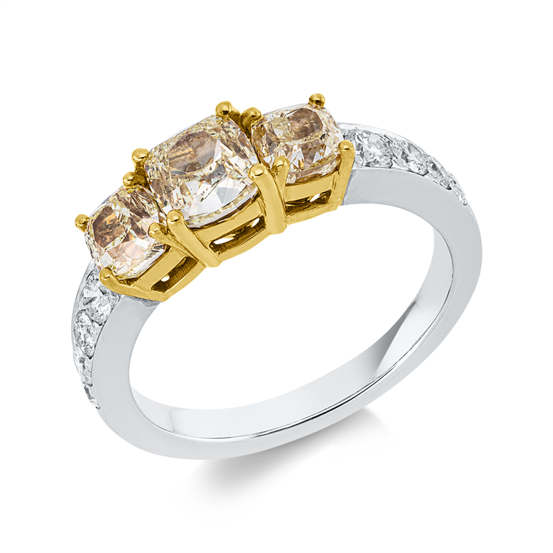 Ring    aus 750/-18 Karat Weißgold / Gelbgold mit 11 Diamanten 2