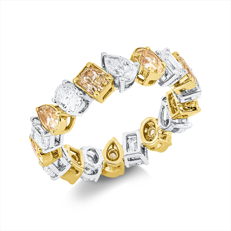 Ring    aus 750/-18 Karat Weißgold / Gelbgold mit 18 Diamanten 4