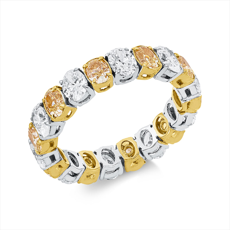 Ring    aus 750/-18 Karat Weißgold / Gelbgold mit 20 Diamanten 4 ct