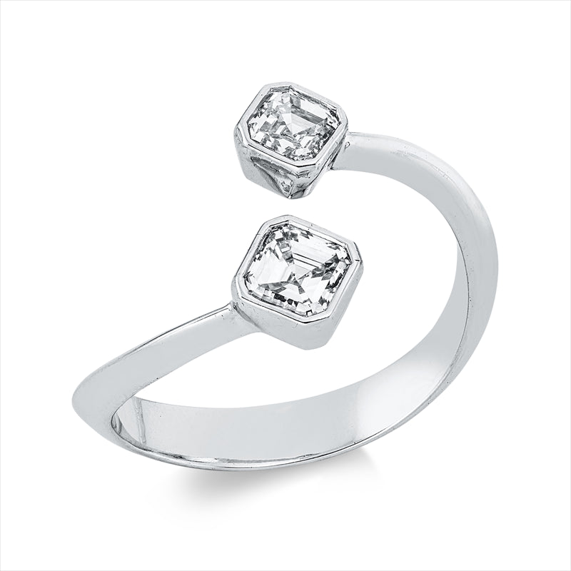 Ring    aus 750/-18 Karat Weißgold mit 2 Diamanten 0