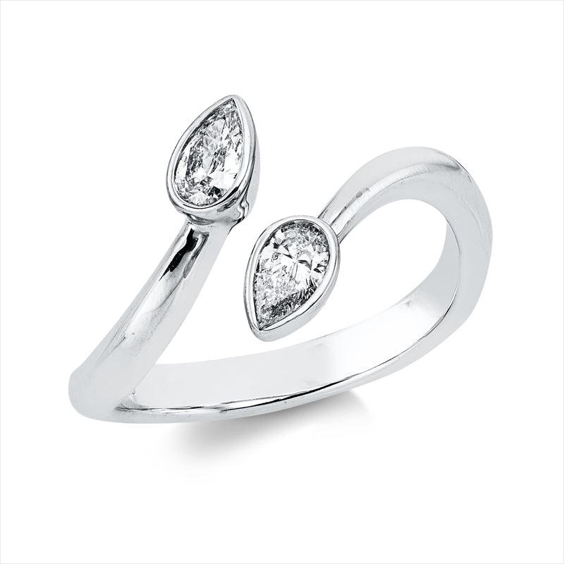 Ring    aus 750/-18 Karat Weißgold mit 2 Diamanten 0