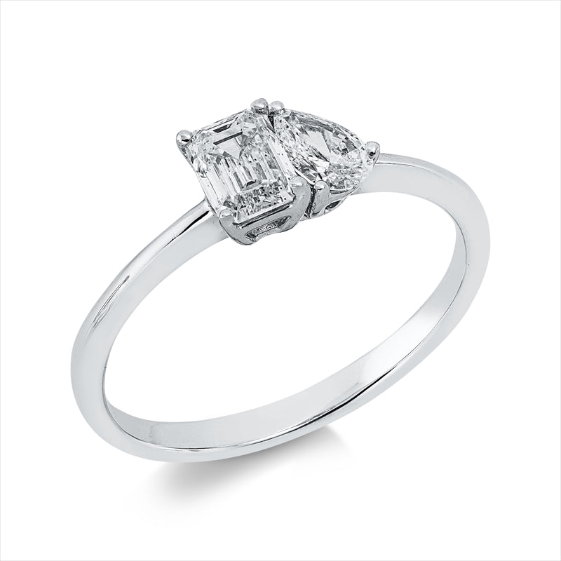 Ring    aus 750/-18 Karat Weißgold mit 2 Diamanten 0