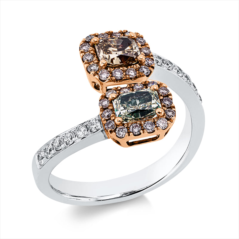 Ring    aus 750/-18 Karat Weißgold / Rotgold mit 42 Diamanten 1