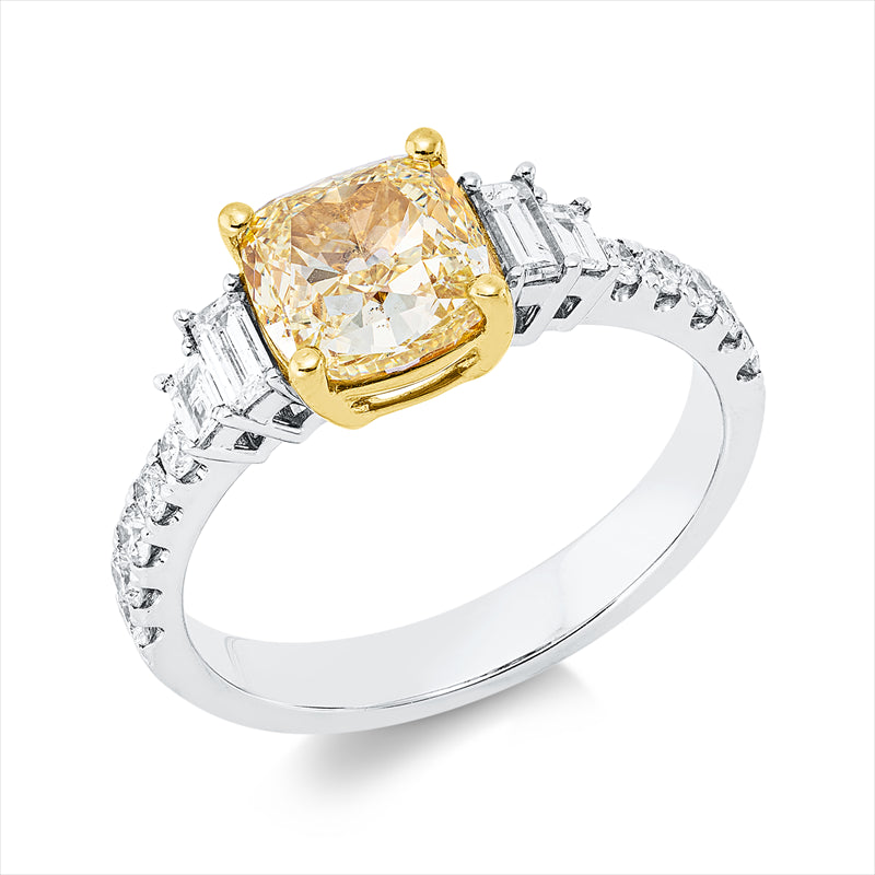Ring    aus 750/-18 Karat Weißgold / Gelbgold mit 15 Diamanten 2