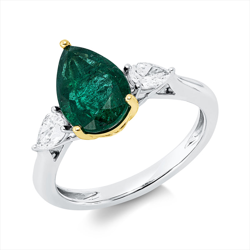 M:\model\1ii43y-m.jpg mit Smaragd  aus 950/-Platin Gelbgold Platin 950 mit 2 Diamanten 0