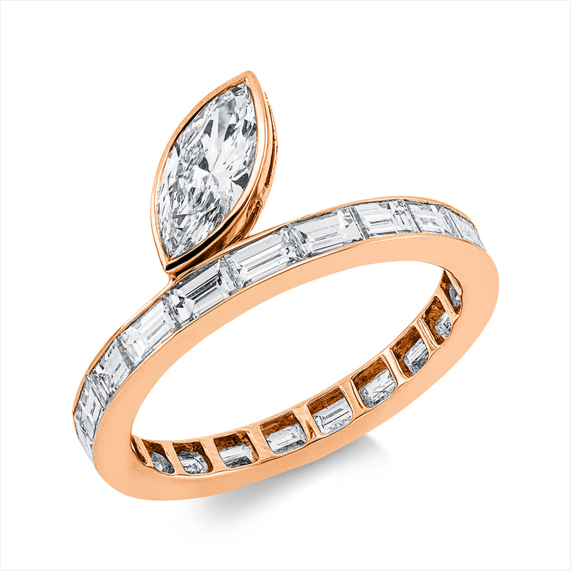 Ring    aus 750/-18 Karat Rotgold mit 22 Diamanten 2