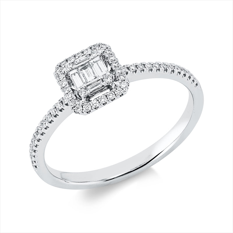 Ring    aus 750/-18 Karat Weißgold mit 57 Diamanten 0