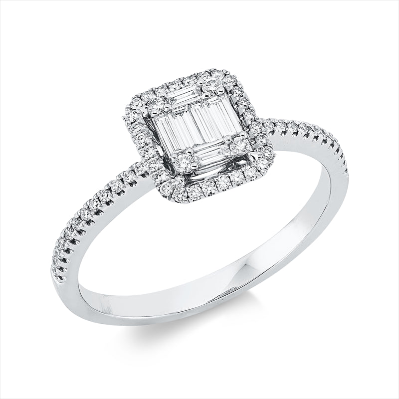 Ring    aus 750/-18 Karat Weißgold mit 62 Diamanten 0