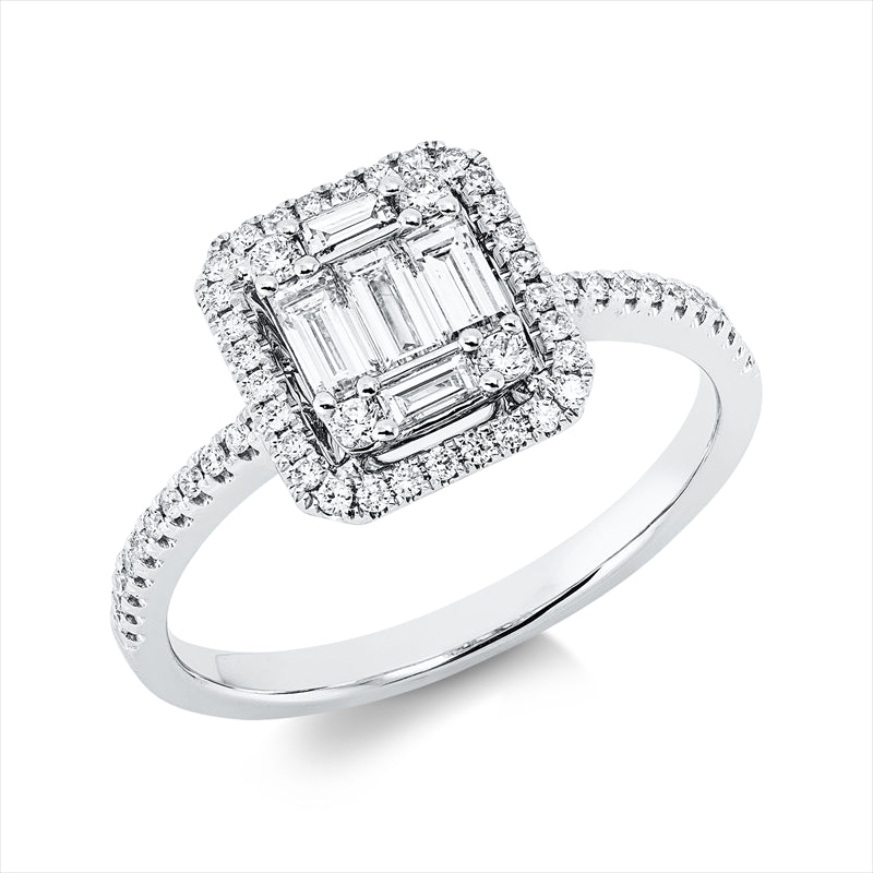 Ring    aus 750/-18 Karat Weißgold mit 59 Diamanten 0