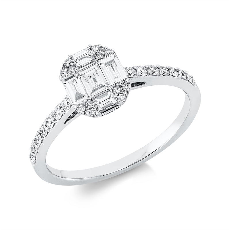 Ring    aus 750/-18 Karat Weißgold mit 35 Diamanten 0