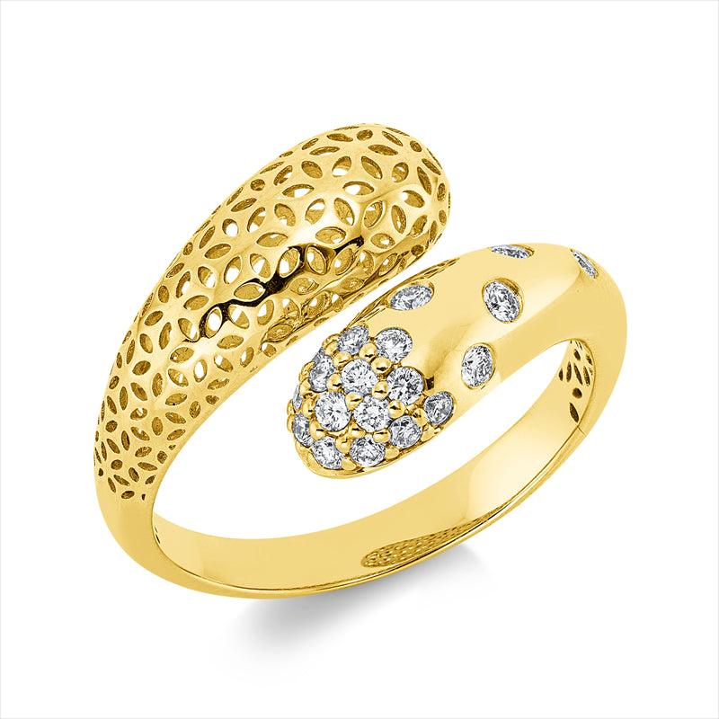 Ring    aus 585/-14 Karat Gelbgold mit 20 Diamanten 0