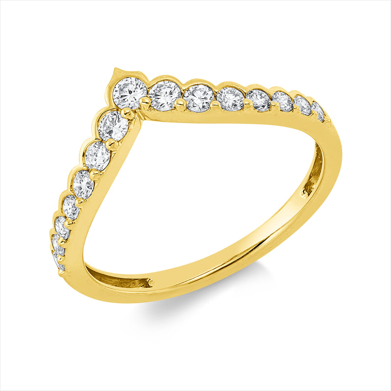 Ring    aus 750/-18 Karat Gelbgold mit 15 Diamanten 0