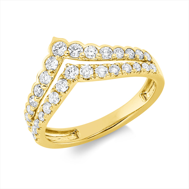 Ring    aus 750/-18 Karat Gelbgold mit 30 Diamanten 0