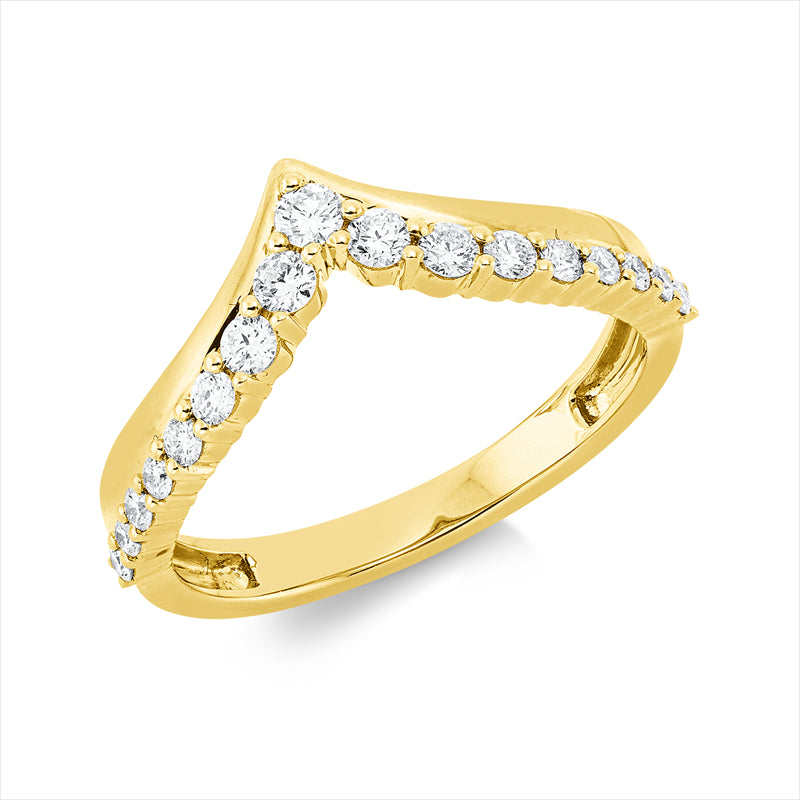 Ring    aus 750/-18 Karat Gelbgold mit 17 Diamanten 0