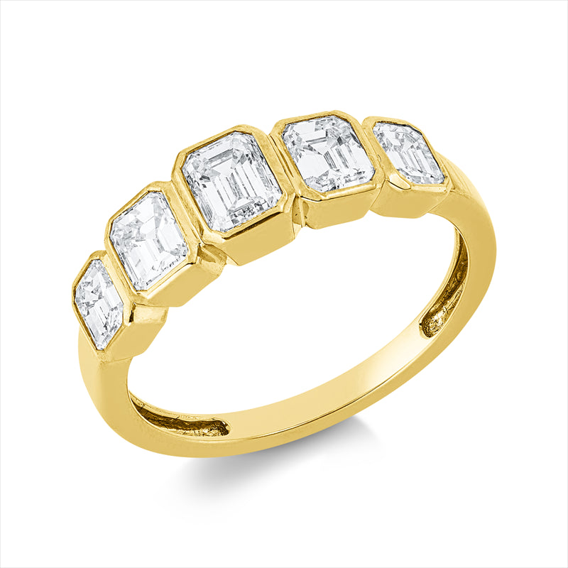 Ring    aus 750/-18 Karat Gelbgold mit 5 Diamanten 1