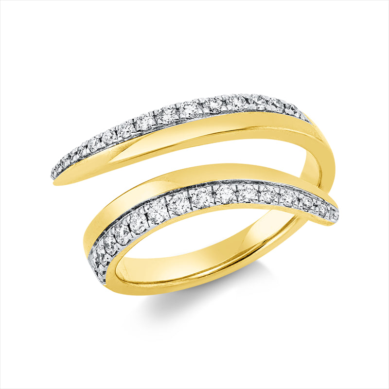 Ring    aus 750/-18 Karat Gelbgold / Weißgold mit 31 Diamanten 0