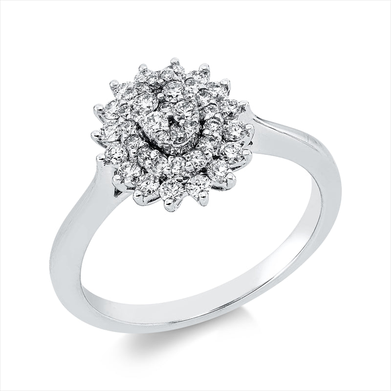 Ring    aus 750/-18 Karat Weißgold mit 47 Diamanten 0