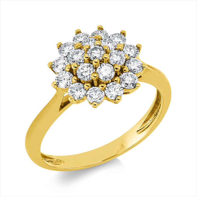 Ring    aus 750/-18 Karat Gelbgold mit 19 Diamanten 0