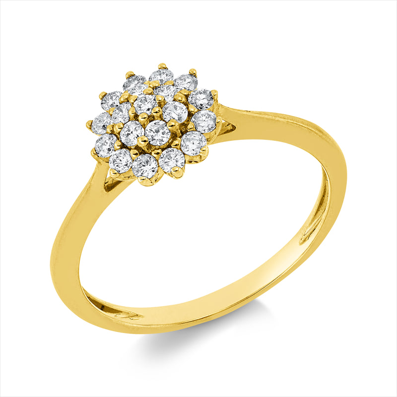 Ring    aus 750/-18 Karat Gelbgold mit 19 Diamanten 0