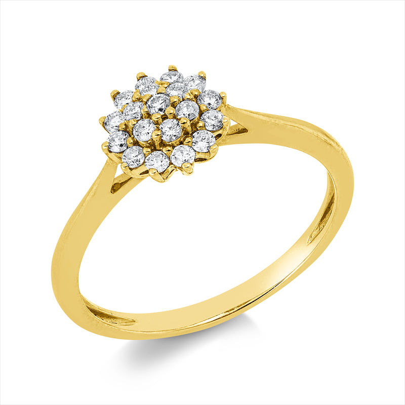 Ring    aus 750/-18 Karat Gelbgold mit 19 Diamanten 0