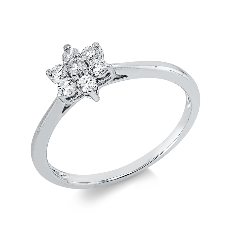 Ring    aus 585/-14 Karat Weißgold mit 7 Diamanten 0