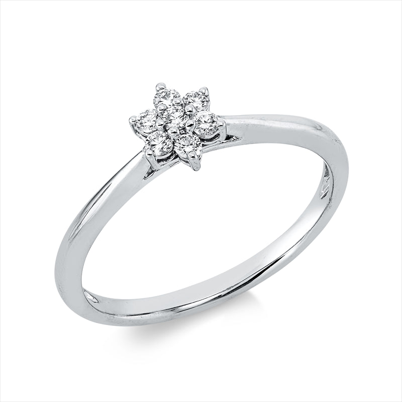 Ring    aus 750/-18 Karat Weißgold mit 7 Diamanten 0