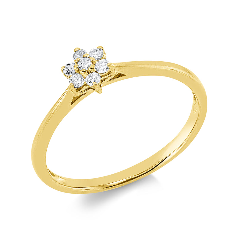 Ring    aus 585/-14 Karat Gelbgold mit 7 Diamanten 0
