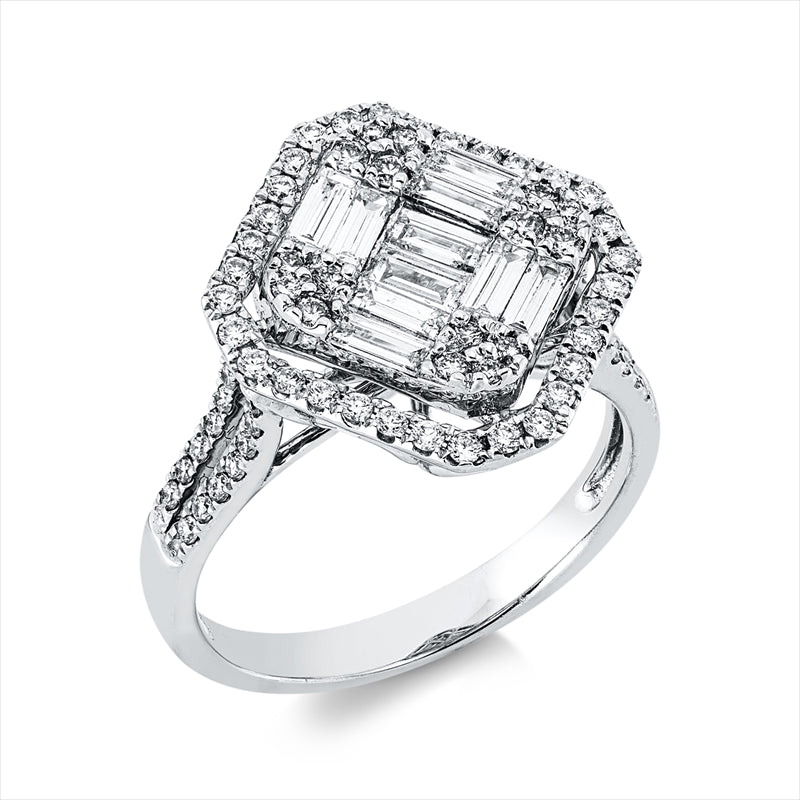 Ring    aus 750/-18 Karat Weißgold mit 86 Diamanten 1