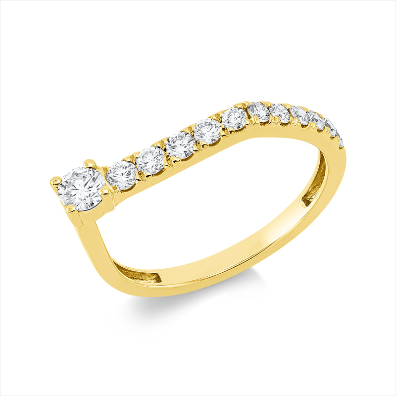 Ring    aus 750/-18 Karat Gelbgold mit 12 Diamanten 0