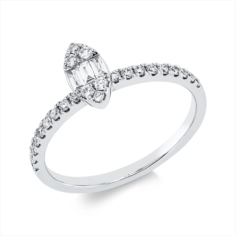 Ring    aus 750/-18 Karat Weißgold mit 27 Diamanten 0