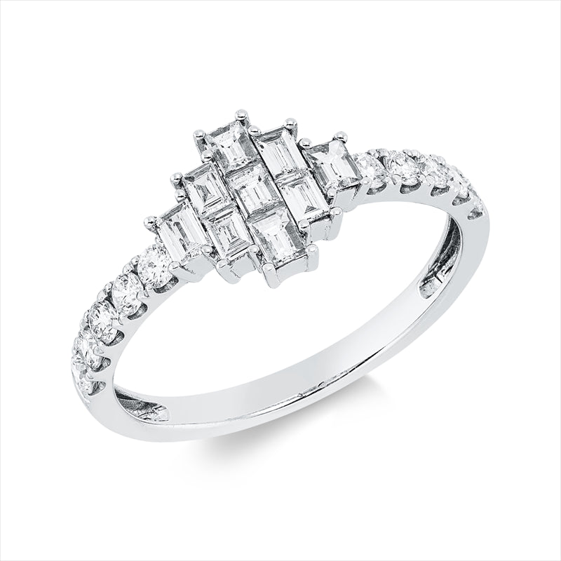 Ring    aus 750/-18 Karat Weißgold mit 19 Diamanten 0