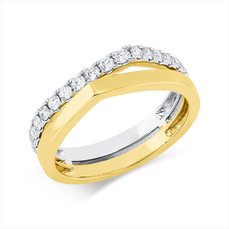 Ring    aus 750/-18 Karat Gelbgold / Weißgold mit 20 Diamanten 0