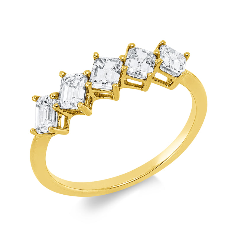 Ring    aus 750/-18 Karat Gelbgold mit 5 Diamanten 1