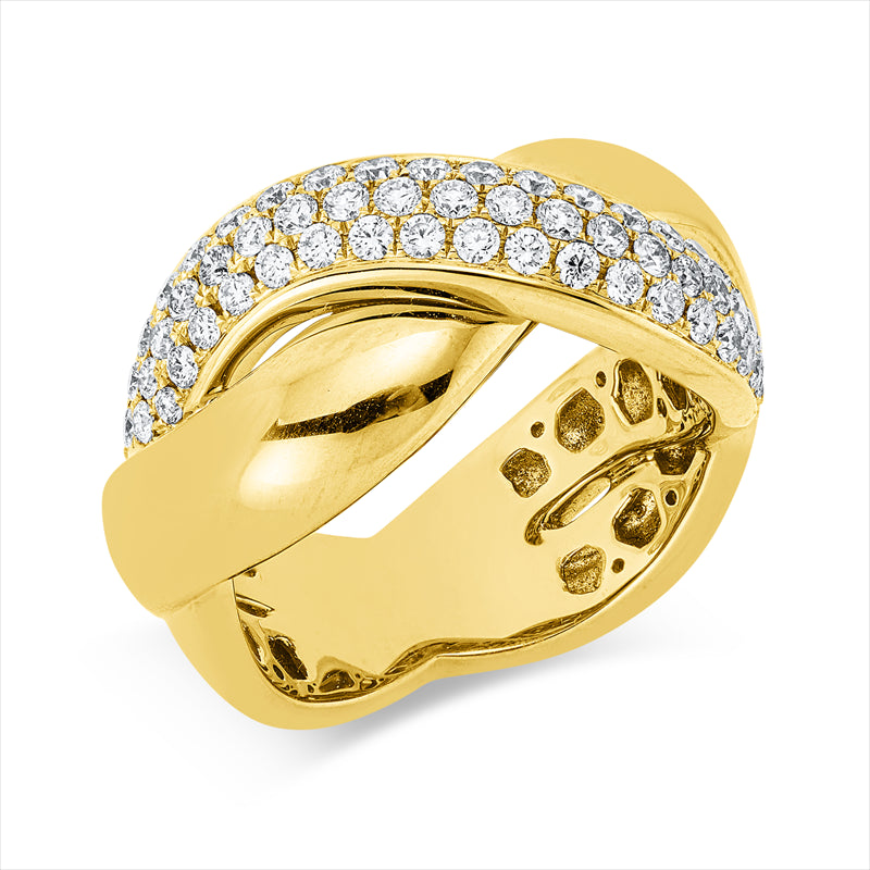 Ring    aus 750/-18 Karat Gelbgold mit 58 Diamanten 0