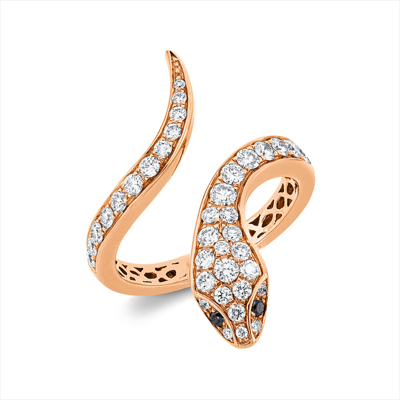 Ring    aus 750/-18 Karat Rotgold mit 40 Diamanten 0