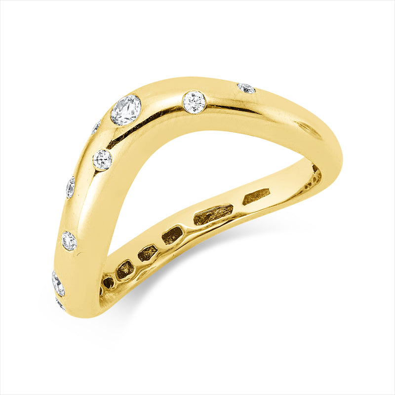 Ring    aus 750/-18 Karat Gelbgold mit 11 Diamanten 0