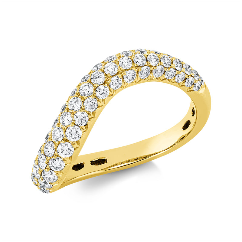 Ring    aus 750/-18 Karat Gelbgold mit 62 Diamanten 0
