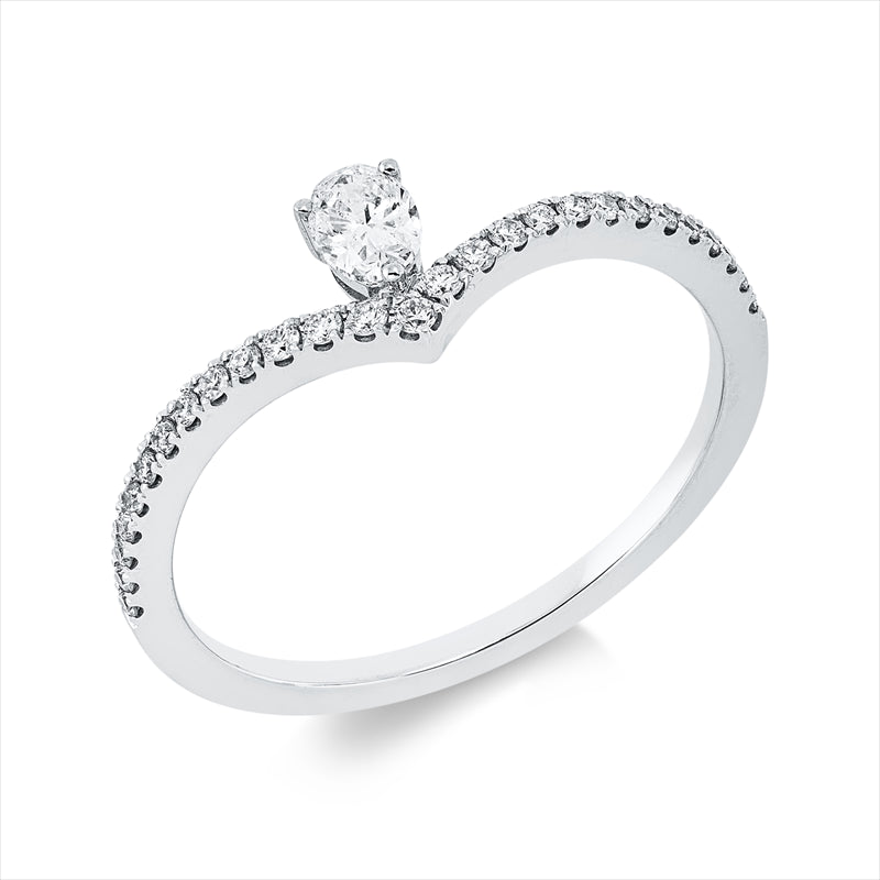 Ring    aus 750/-18 Karat Weißgold mit 28 Diamanten 0